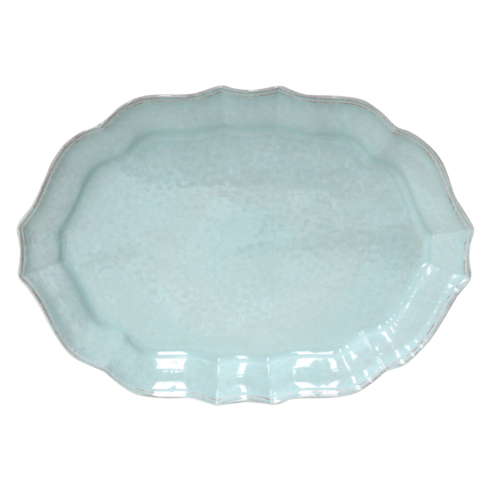 Large Oval Platter 50 Impressions, Casafina by COSTA NOVA - Robin's Egg Blue