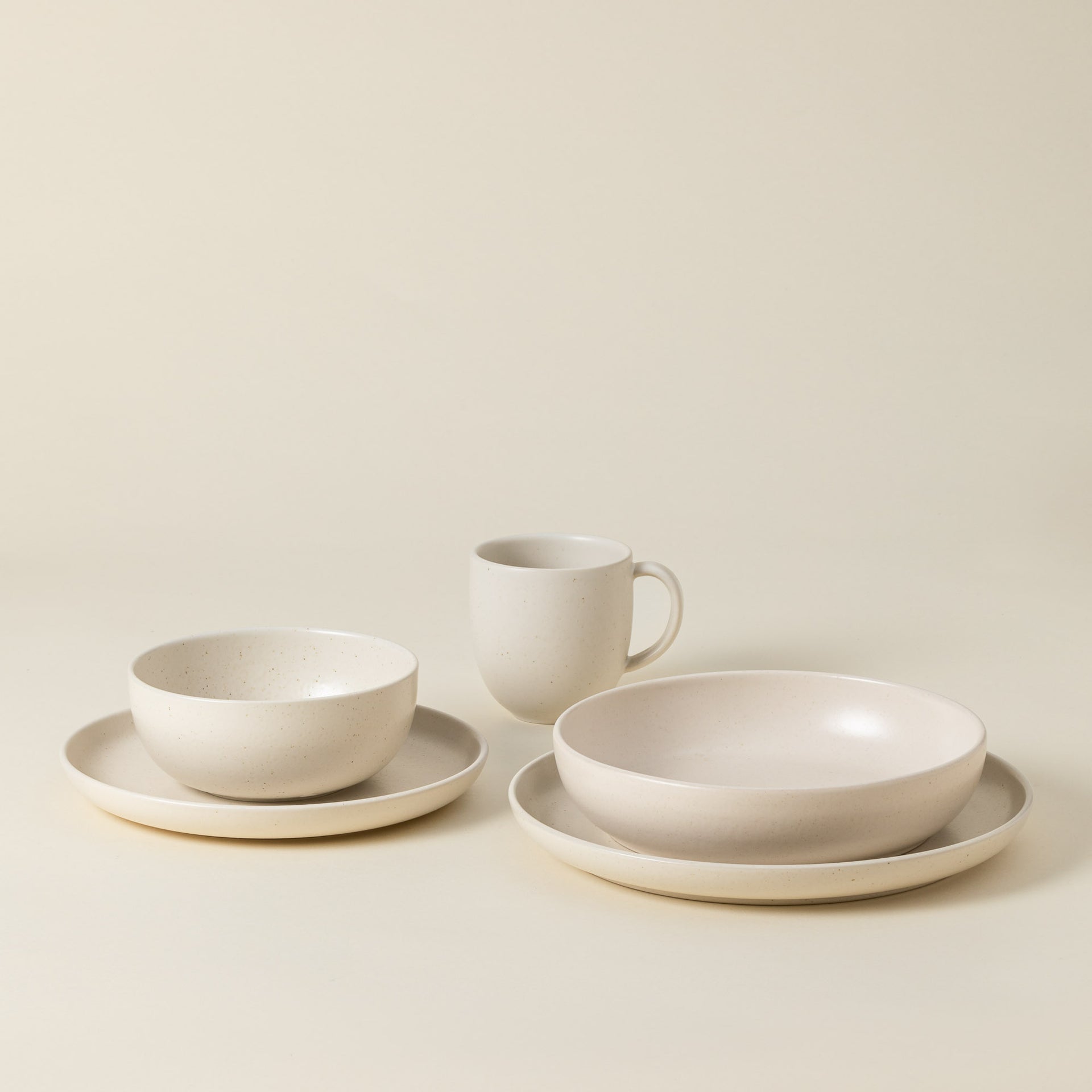 5-Piece Dinnerware Set Pacifica, Casafina by COSTA NOVA - Vanilla Beige