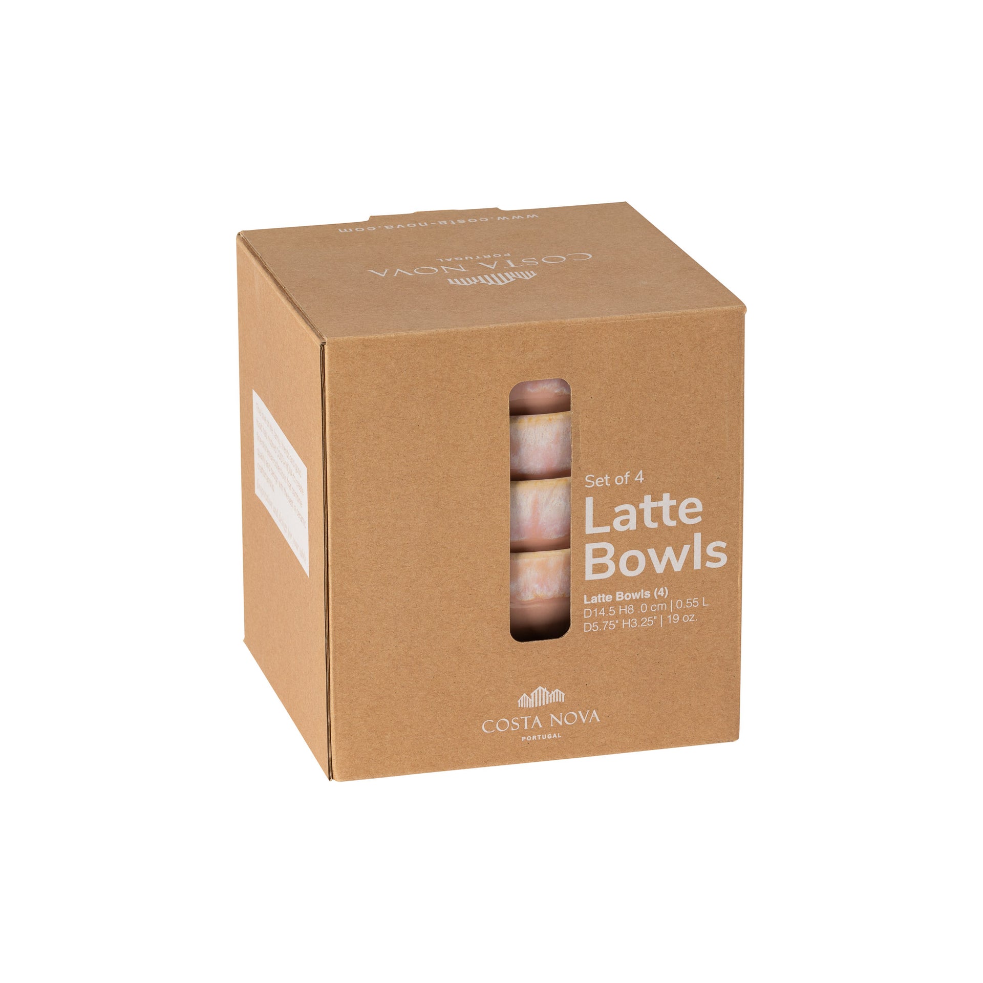 Set 4 Bowls Latte Bowls - Soft Pink