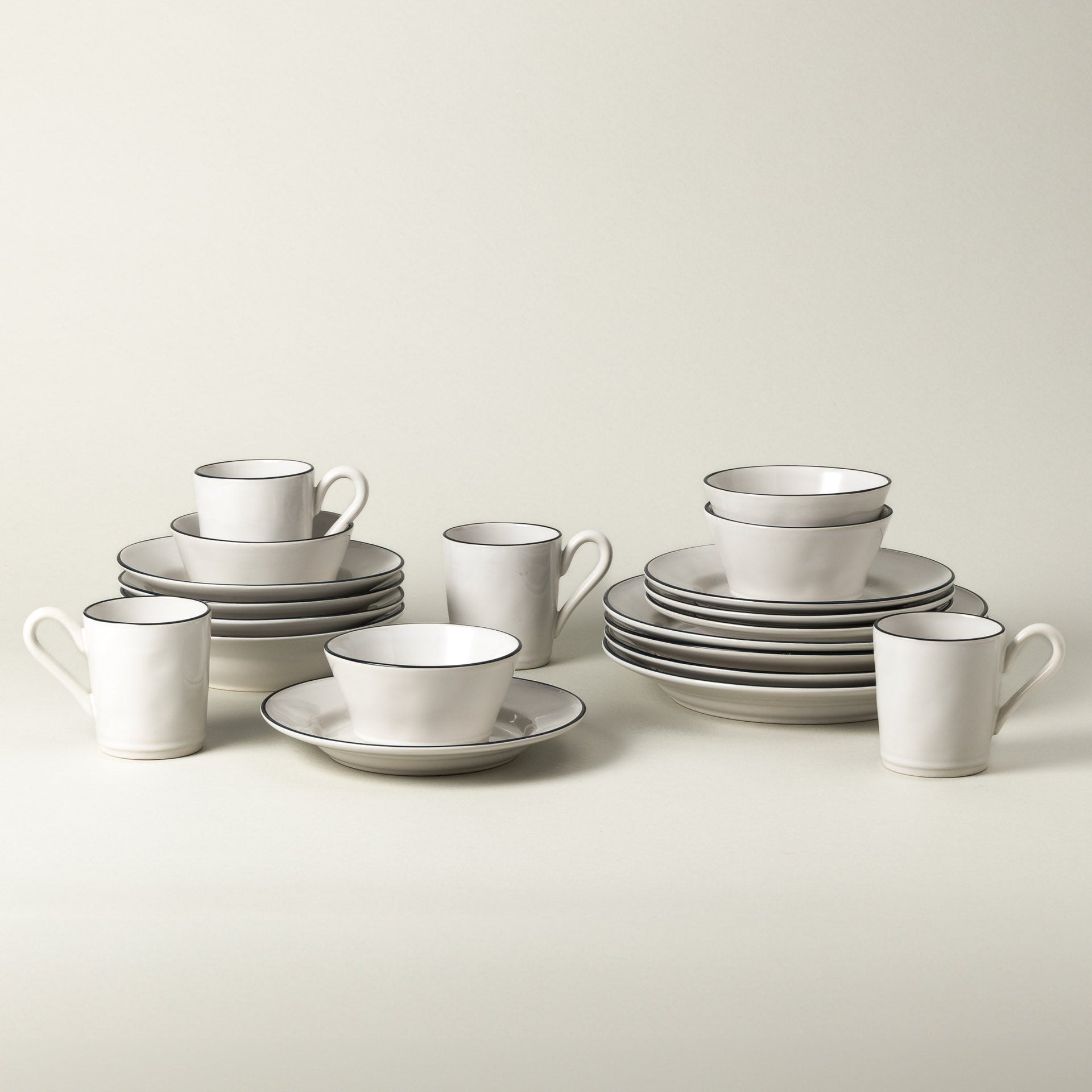 30-piece Dinnerware Set with Mug Beja - White & Blue