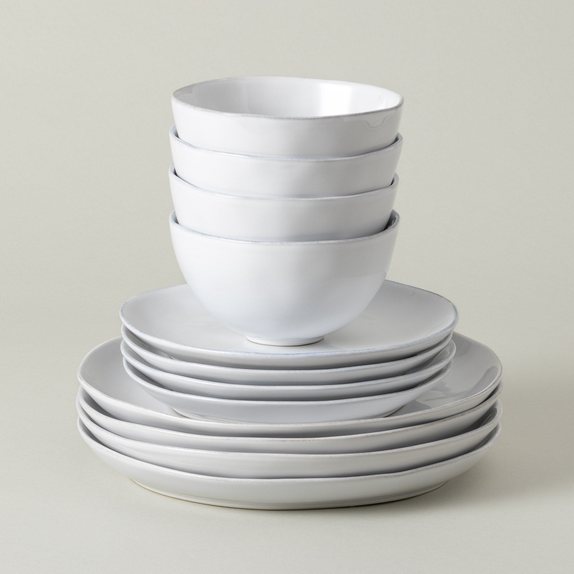 Livia 12-Piece Dinnerware Set in White