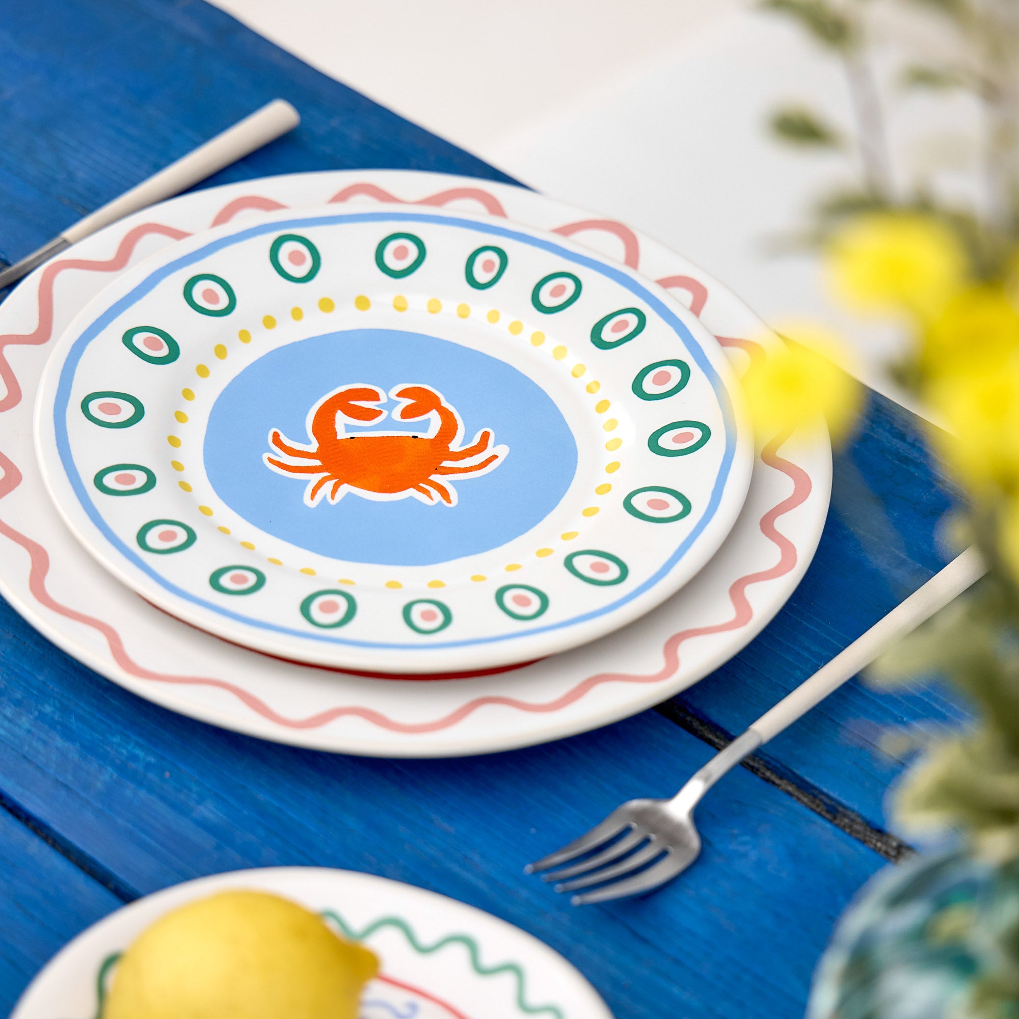 Salad/Dessert Plate Crab Summer Bliss