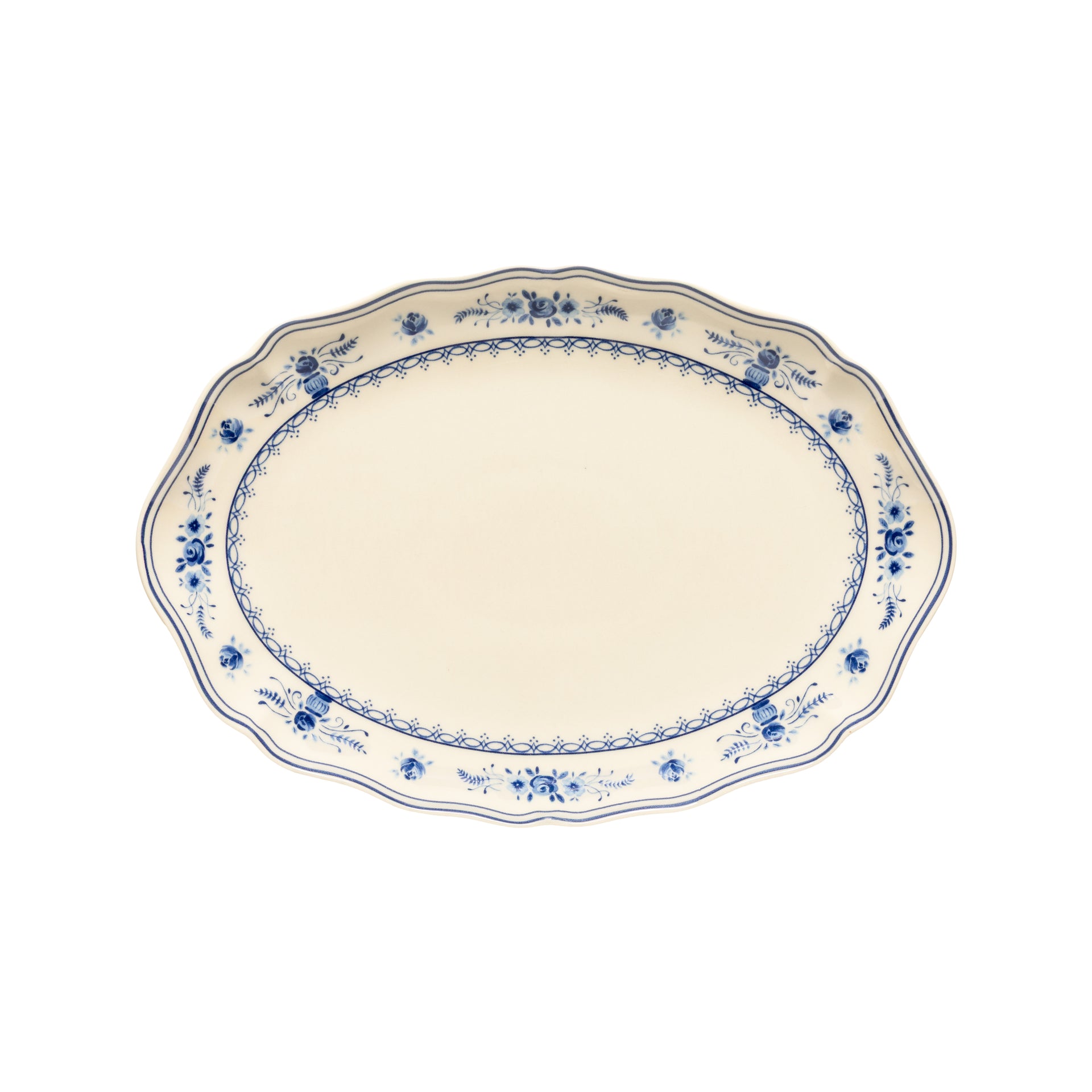 Oval Platter Vila - Beige-Blue