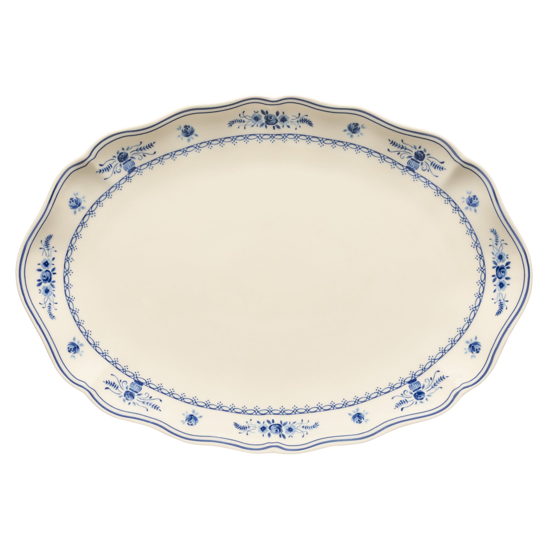 Large Oval Platter Vila - Beige-Blue