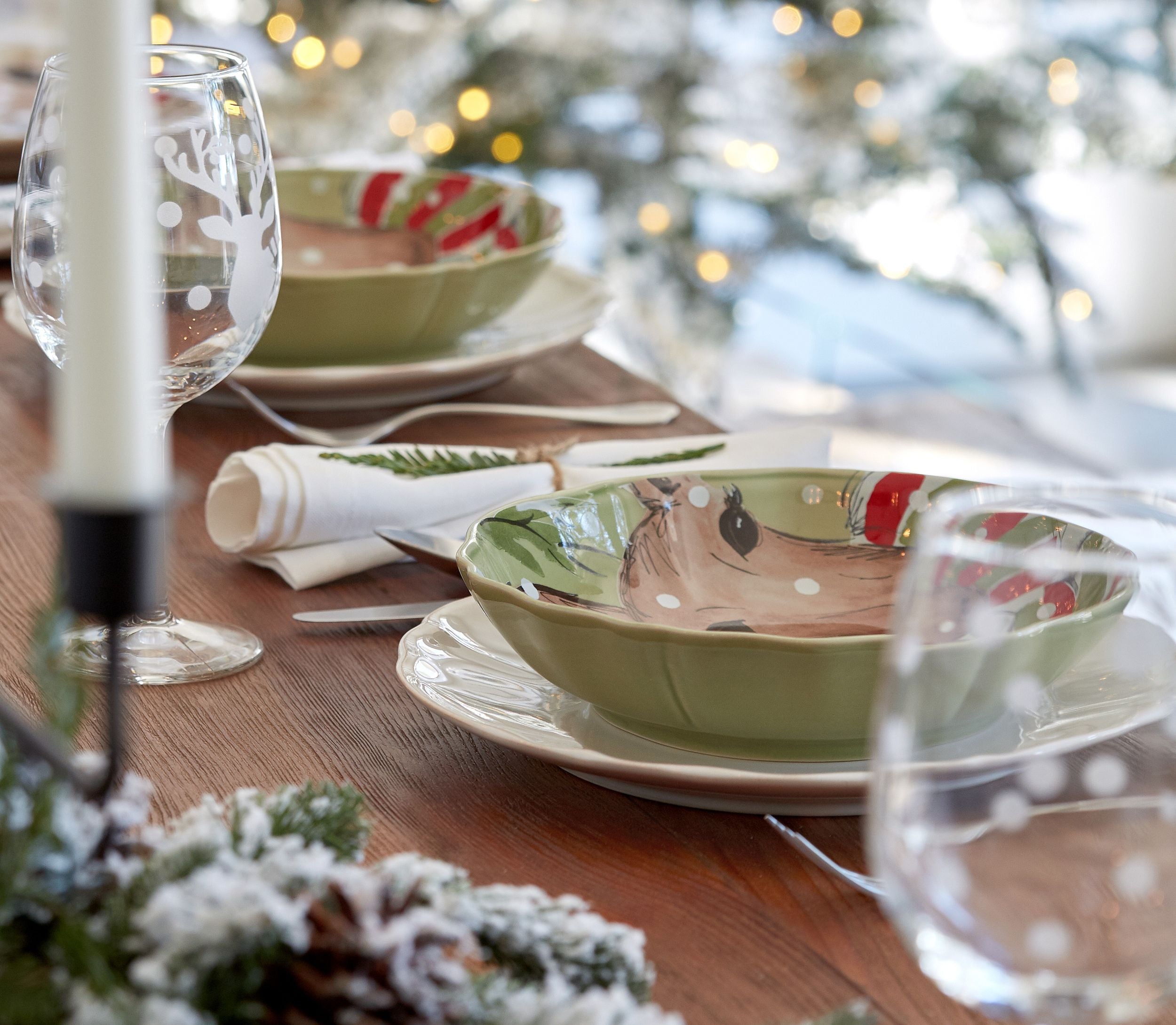 Set 4 Dinner Plates Deer Friends, Casafina by COSTA NOVA